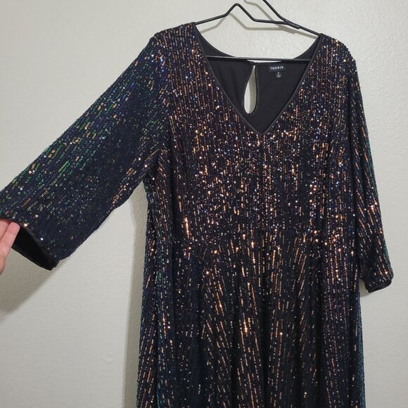 Torrid Mini Multi-color Sequins Skater Dress Size 2X - Picture 4 of 11